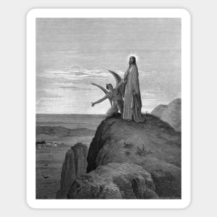 High Res Gustave Doré The Temptation of Christ 1866 Sticker